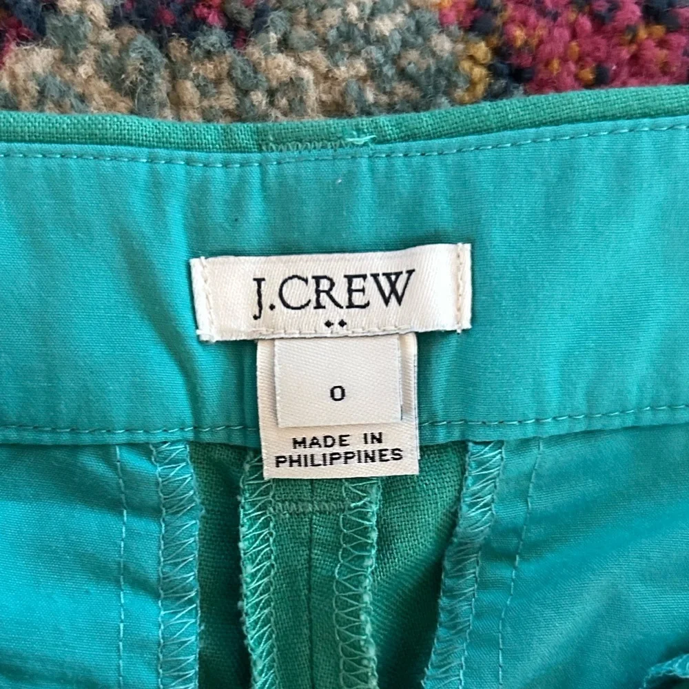 J. Crew | Women’s Green Linen Blend Scalloped Hem Shorts Size 0
